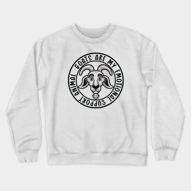 Emotional Support Goat (Lineal) Crewneck Sweatshirt by nickbeta